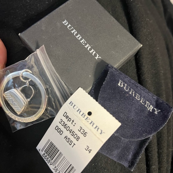 BURBERRY NIB Silver purse charm fob or keyring - Nova Check Plaid - Picture 2 of 5